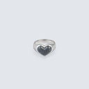 Raven Cyan Jadeite Heart Ring