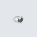 Raven Cyan Jadeite Heart Ring