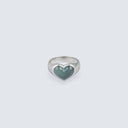 Dark Lake Jadeite Heart Ring