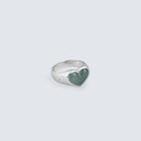 Dark Lake Jadeite Heart Ring