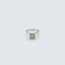 Cyan Cloud Jadeite Mini Square Ring