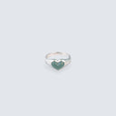 Dark Lake Jadeite Mini Heart Ring