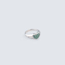 Dark Lake Jadeite Mini Heart Ring